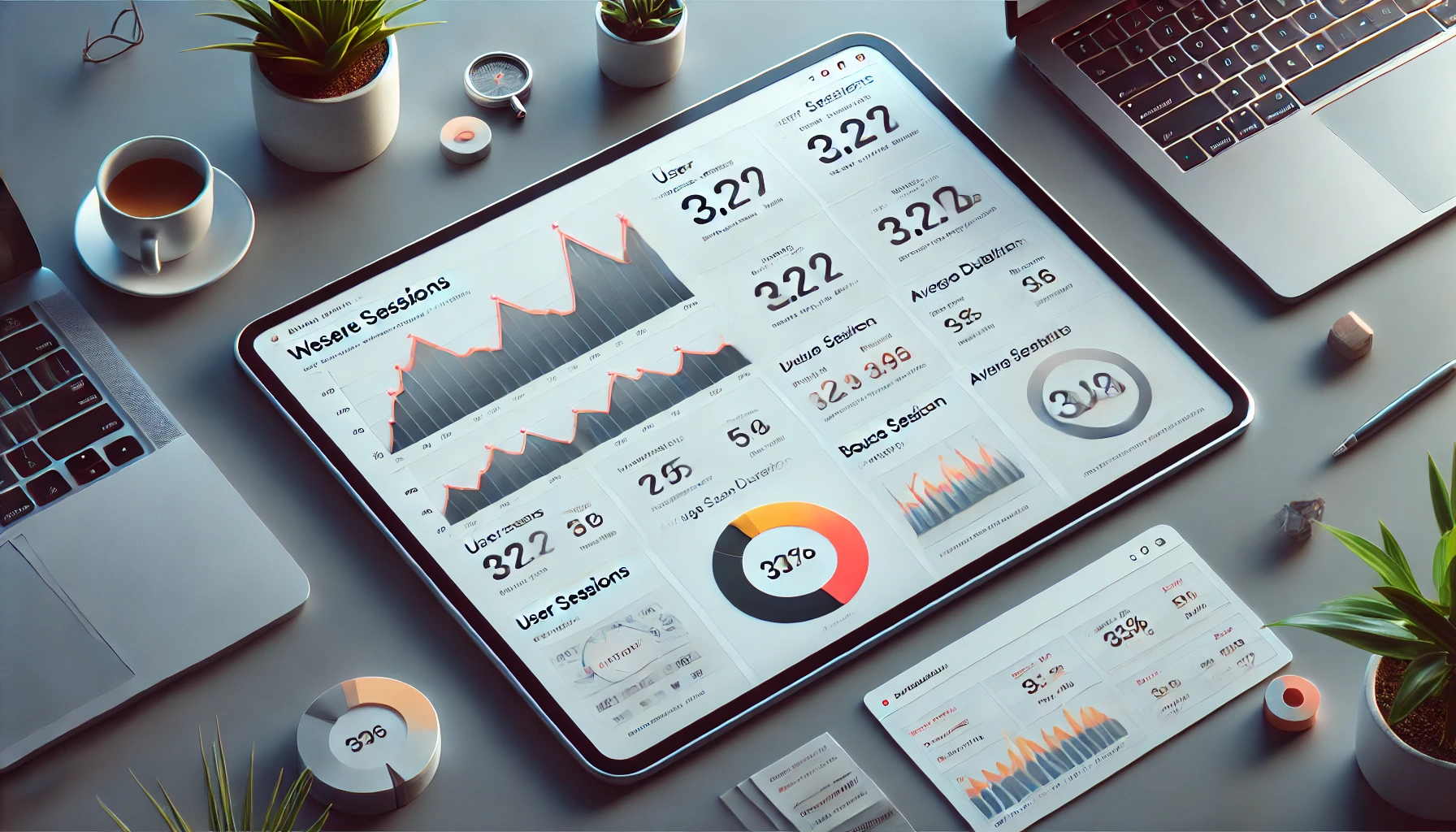 Analytics Dashboard Showing Website Metrics