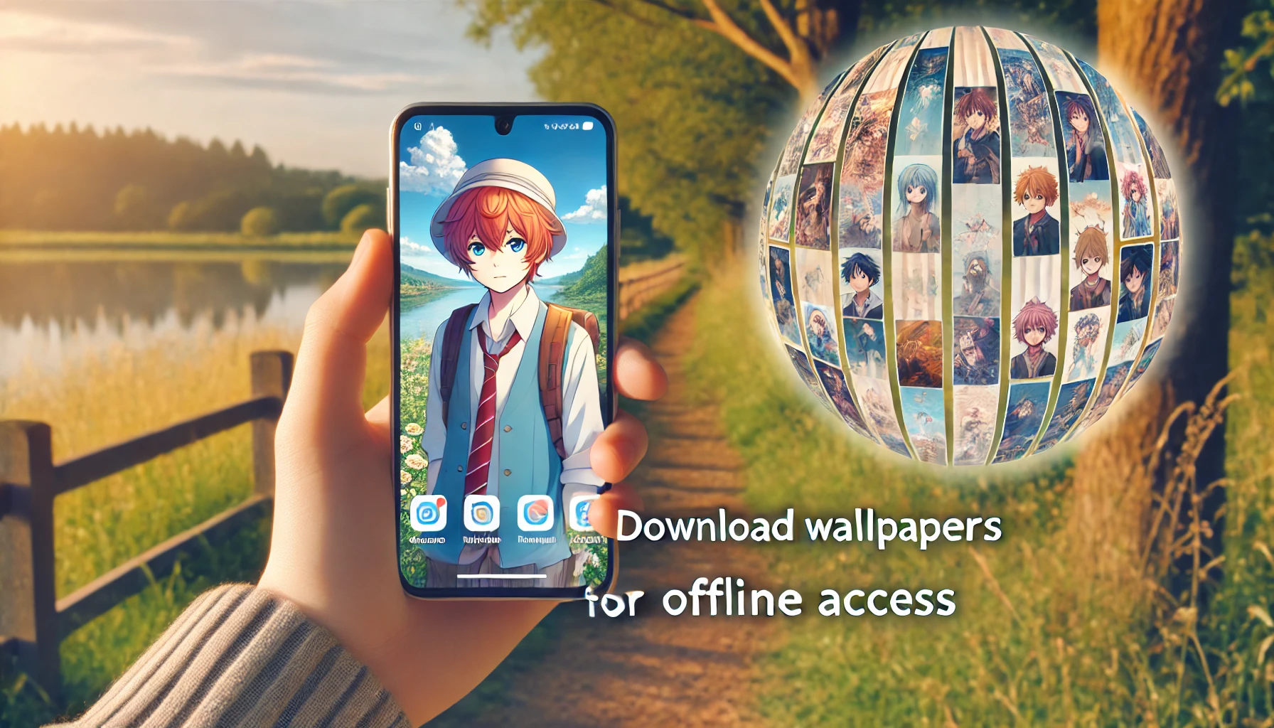 nimeHub offline access feature, enabling users to view wallpapers without an internet connection.