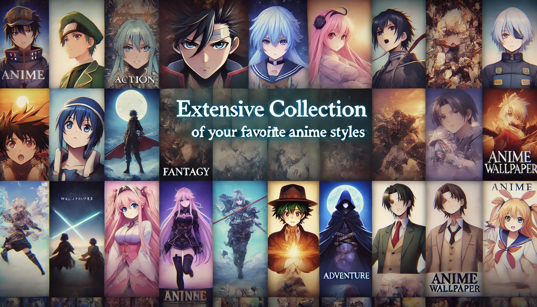 AnimeHub wallpaper app collection, featuring wallpapers from popular anime series.